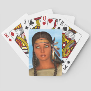 Indianermädchen Spielkarten