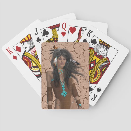Indianermädchen Spielkarten (Rückseite)