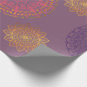 Indianermandala lila mit Gold Geschenkpapier (Ecke)