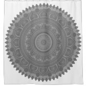 Indianermandala Orange in Grau Duschvorhang (Vorderseite)