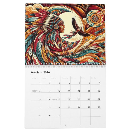 Indianermann Kalender (Mär 2026)