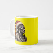 Indianermännchen - kühne Tribal-Artwork Kaffeetasse (Vorderseite Links)