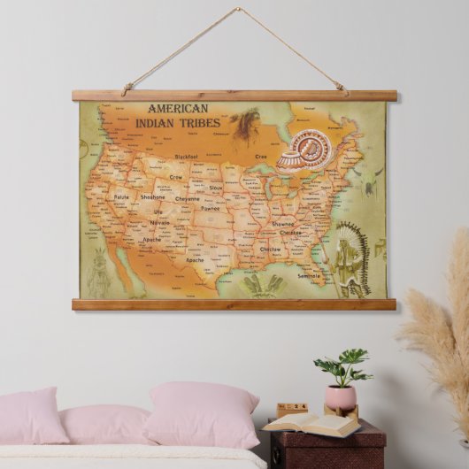 Indianermauer Wandteppich Mit Holzrahmen (Schlafzimmer)