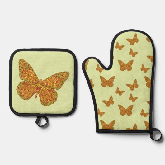 Indianermonarch Ofenhandschuh & Topflappen-Set (Vorderseite)