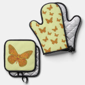 Indianermonarch Ofenhandschuh & Topflappen-Set (Vorderseite/Rückseite)