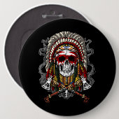 Indianeroberhaube Button (Vorne & Hinten)