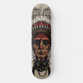 Indianeroberhaupt-Skateboard | Skateboard Deck (Vorderseite)