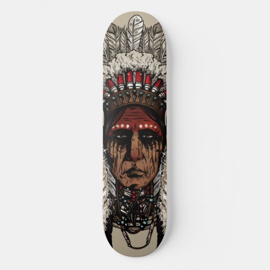 Indianeroberhaupt-Skateboard | Skateboard Deck (Vorderseite)