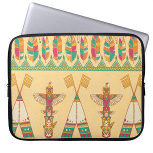 Indianerornamensches, nahtloses Zierpat Laptopschutzhülle