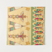 Indianerornamensches, nahtloses Zierpat Wandteppich (Vorderseite (Horizontal))