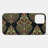 Indianerpaisley, geometrischer schwarzer Hintergru Case-Mate iPhone Hülle (Rückseite (Horizontal))