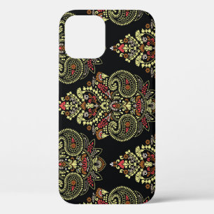 Indianerpaisley, geometrischer schwarzer Hintergru Case-Mate iPhone Hülle