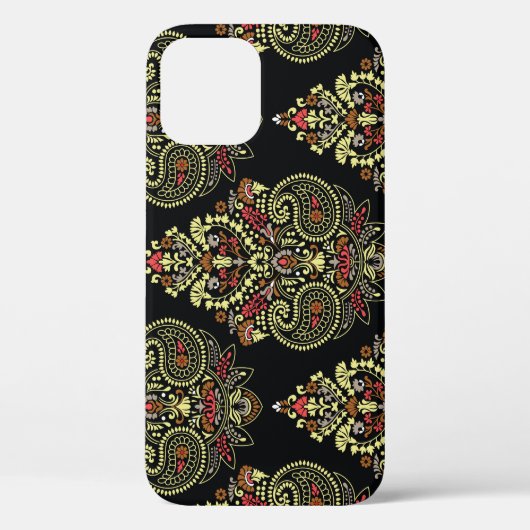 Indianerpaisley, geometrischer schwarzer Hintergru Case-Mate iPhone Hülle (Rückseite)