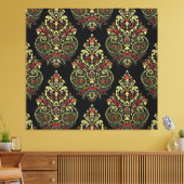 Indianerpaisley, geometrischer schwarzer Hintergru Leinwanddruck (Insitu (Wohnzimmer))