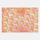 Indianerpaisley in Weiß, Maron und Rosa Geschenkpapier Set (Vorderseite)