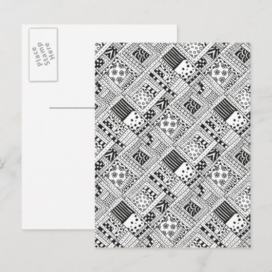 Indianerpattern Doodle Postkarte (Vorne/Hinten)