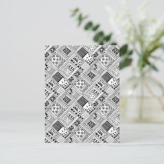 Indianerpattern Doodle Postkarte (Stehend Vorderseite)