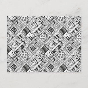 Indianerpattern Doodle Postkarte