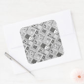 Indianerpattern Doodle Quadratischer Aufkleber (Umschlag)