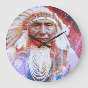 Indianerpferd Große Wanduhr