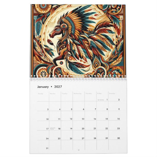 Indianerpferd Kalender (Jan 2027)