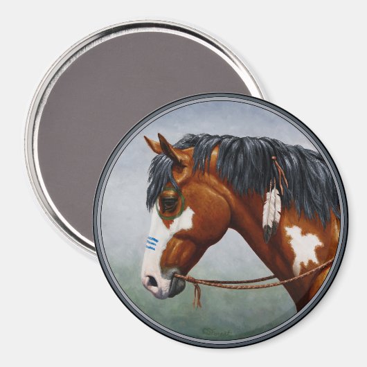 Indianerpferd Magnet (Vorderseite/Rückseite)