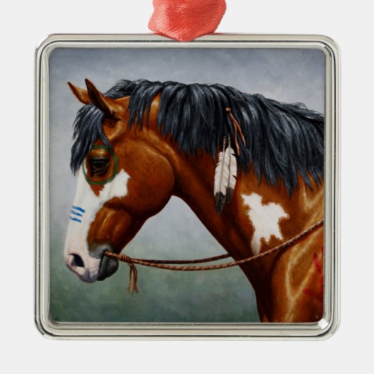 Indianerpferd Ornament Aus Metall (Vorne)