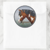 Indianerpferd Runder Aufkleber (Tasche)