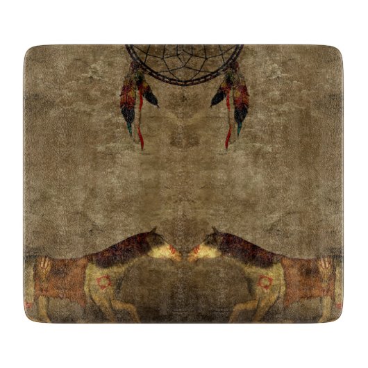 Indianerpferde Schneidebrett (Vorderseite)