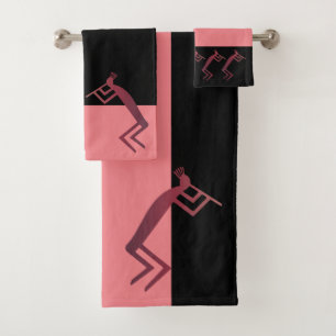 Indianerpink Kokopelli Badhandtuch Set