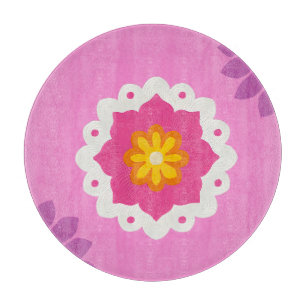 Indianerpinke und lila Mandala Schneidebrett