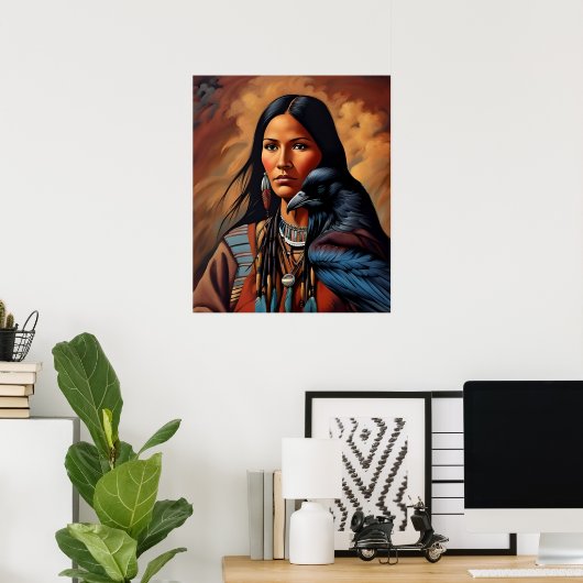 Indianerportrait Poster (Heimbüro)