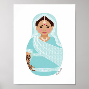 Indianerposter (Aqua) Matryoshka Poster