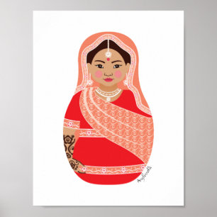 Indianerposter (rot) Matryoshka Poster