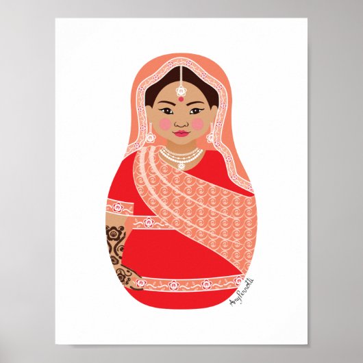 Indianerposter (rot) Matryoshka Poster (Vorne)