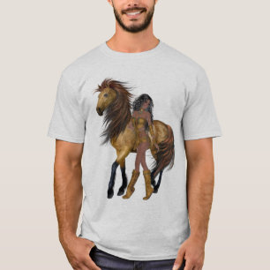 Indianerprinzessin und Pferd-Shirt T-Shirt