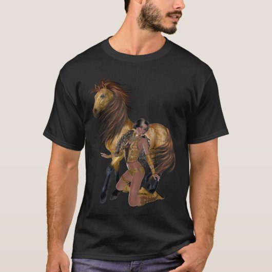 Indianerprinzessin und Pferd-Shirt T-Shirt (Vorderseite)