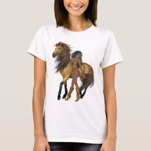 Indianerprinzessin und Pferd-Shirt T-Shirt