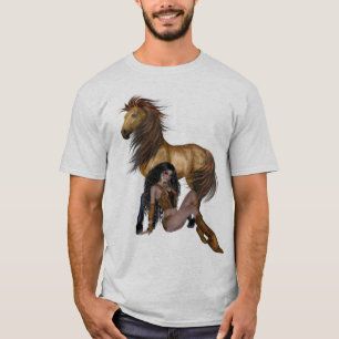 Indianerprinzessin und Pferd-Shirt T-Shirt