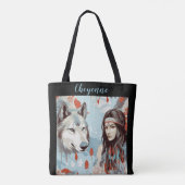 Indianerprinzessin und Wolf Tasche (Rückseite)