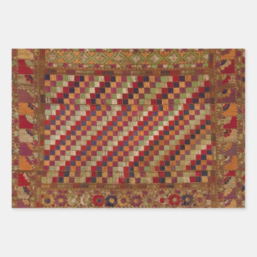 Indianerquilprint in mehrfarbiger Farbe Geschenkpapier Set (Vorderseite)