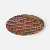 Indianerquilprint in mehrfarbiger Farbe Pappteller (Schrägansicht)