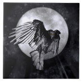 Indianerraven oder Crow und Moon Fliese (Vorderseite)