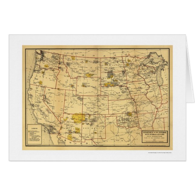 Indianerreservat-Karte 1923 (Vorderseite (Horizontal))