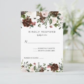 Indianerrot, Elfenbein, Waldgrün, vertikal RSVP Karte (Stehend Vorderseite)