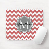 Indianerrot Zickzack floral Grau Monogramm Mousepad (Mit Mouse)