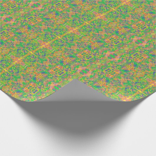 Indianersarsch mit grüner abstrakter Kunst Geschenkpapier (Ecke)