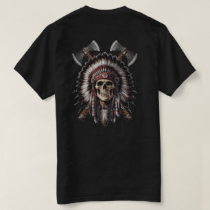Indianerschädel Häuptling Kreuzhacken T-Shirt