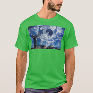 Indianerschian Shaman ruft Thunder an T-Shirt