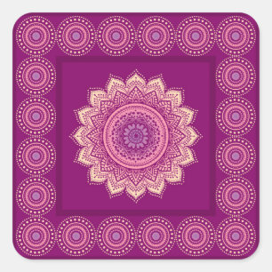 Indianerschmuck Quadratischer Aufkleber